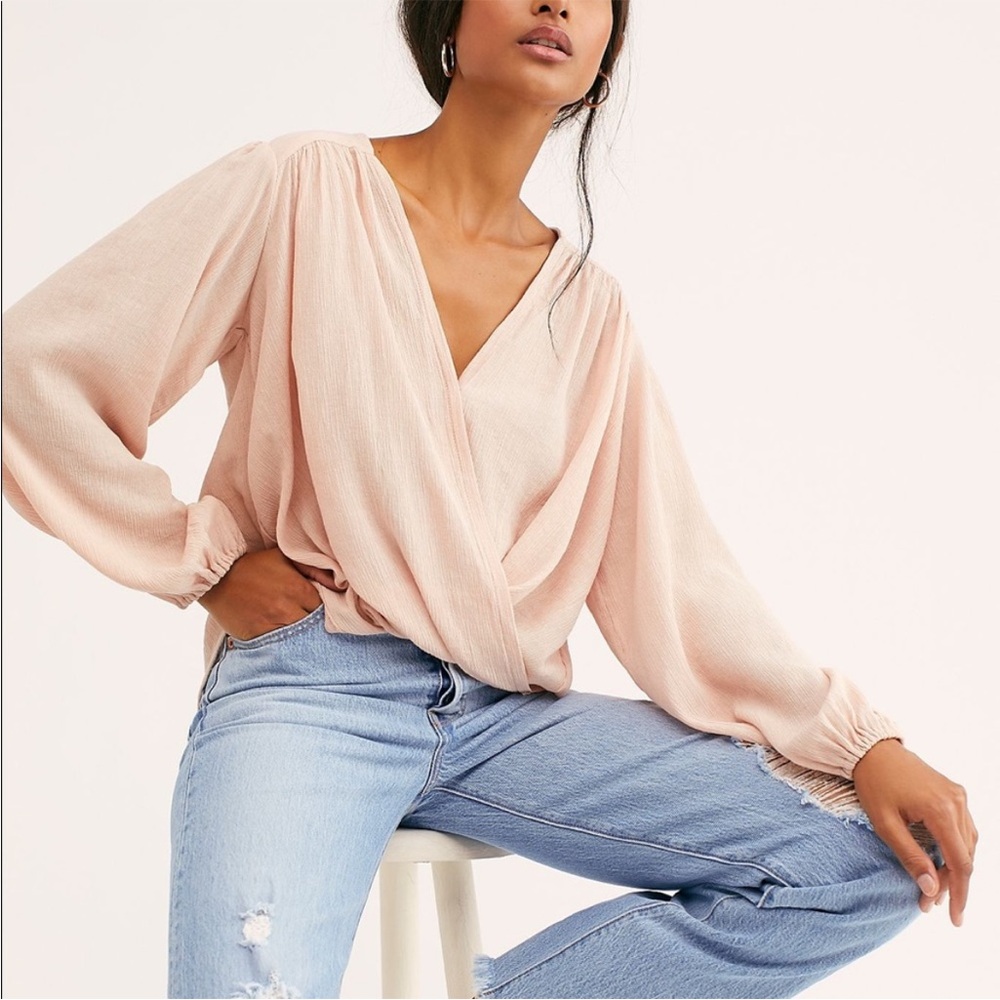 Free People ~ Check On It Wrap Top ~ Large